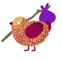 clone, a honey and maroon chicken with a double-lace pattern