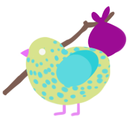 Moldy Lime, a lemon and aqua chicken with a speckle pattern