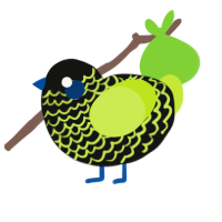 lightning, a black and lime chicken with a lace pattern