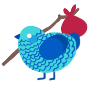 yxx zw, a aqua and ultramarine chicken with a lace pattern