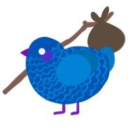zz, a ultramarine and sapphire chicken with a lace pattern