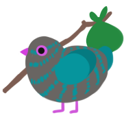 (unnamed), a grey and teal chicken with a bar pattern