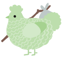 (unnamed), a viridian and gluppy chicken with a lace pattern
