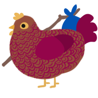 Autumn, a russet and maroon chicken with a double-lace pattern