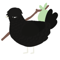 A sable and black chicken with a lace pattern