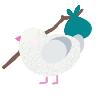 Ghost, a white and mist chicken with a double-lace pattern