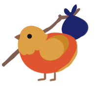 (unnamed), a vermilion and orange chicken with a head pattern