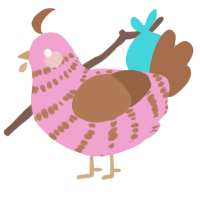 (unnamed), a pink and brown chicken with a bar pattern