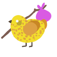(unnamed), a yellow and orange chicken with a speckle pattern