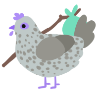 (unnamed), a silver and ash chicken with a speckle pattern
