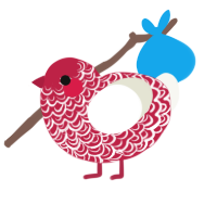 (unnamed), a crimson and white chicken with a double-lace pattern