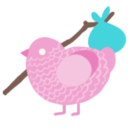 NAKED BABEY, a pink chicken with a lace pattern