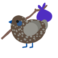 Whitman Turd, a bark and ash chicken with a speckle pattern