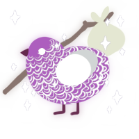 Static, a amethyst and silver chicken with a double-lace pattern