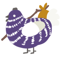 A overcast and white chicken with a bar pattern