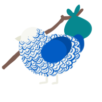 (unnamed), a white and ultramarine chicken with a double-lace pattern
