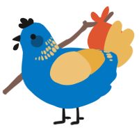 (unnamed), a sapphire and honey chicken with a neck-band pattern