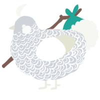 (unnamed), a mist and white chicken with a double-lace pattern