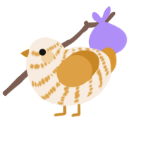Creamsicle, a cream and orange chicken with a bar pattern