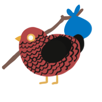 (unnamed), a red and black chicken with a lace pattern