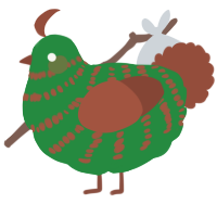 (unnamed), a viridian and russet chicken with a bar pattern