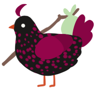(unnamed), a sable and maroon chicken with a speckle pattern