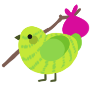 (unnamed), a lime and grass chicken with a bar pattern