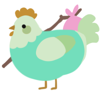 (unnamed), a mint and gluppy chicken with a head pattern