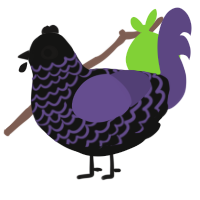 (unnamed), a black and overcast chicken with a lace pattern