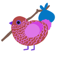 Stale Gum, a red and orchid chicken with a lace pattern