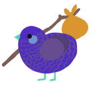 Burple, a indigo and overcast chicken with a lace pattern