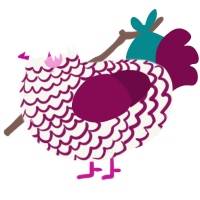 Lychee, a white and wine chicken with a lace pattern