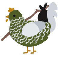 (unnamed), a olive and mist chicken with a lace pattern