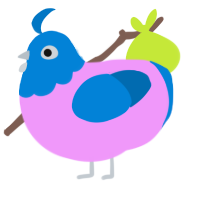 trains, a lavender and sapphire chicken with a head pattern