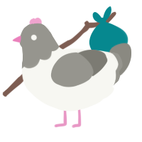 Pidgeon, a white and ash chicken with a head pattern