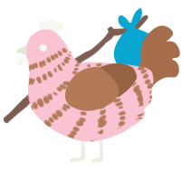 (unnamed), a rose and brown chicken with a bar pattern