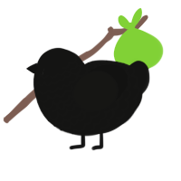 vile void, a black chicken with a lace pattern