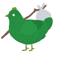 h, a viridian chicken with a lace pattern