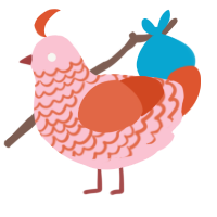 (unnamed), a rose and vermilion chicken with a lace pattern