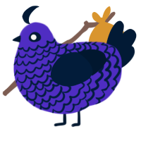 Ponder, a indigo and tumblr chicken with a lace pattern