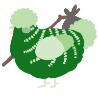 (unnamed), a leaf and gluppy chicken with a half-bar pattern