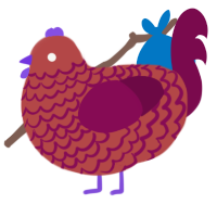 A red and wine chicken with a lace pattern