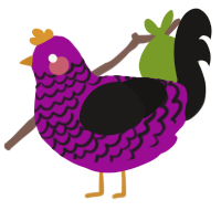 Nonbiney, a plum and sable chicken with a lace pattern
