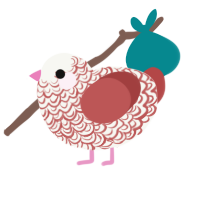 Whipped apple, a white and red chicken with a double-lace pattern