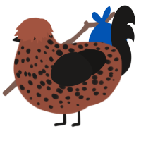pinto bean, a russet and sable chicken with a speckle pattern