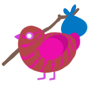 (unnamed), a red and fuchsia chicken with a bar pattern