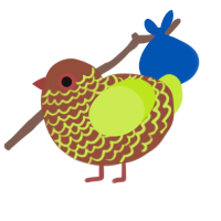 MariMari, a russet and lime chicken with a lace pattern