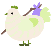 The Frolicker, a cream and apple chicken with a bar pattern