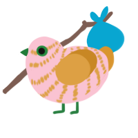 Sabrina, a rose and orange chicken with a bar pattern