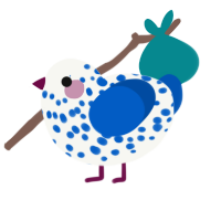 (unnamed), a white and ultramarine chicken with a speckle pattern